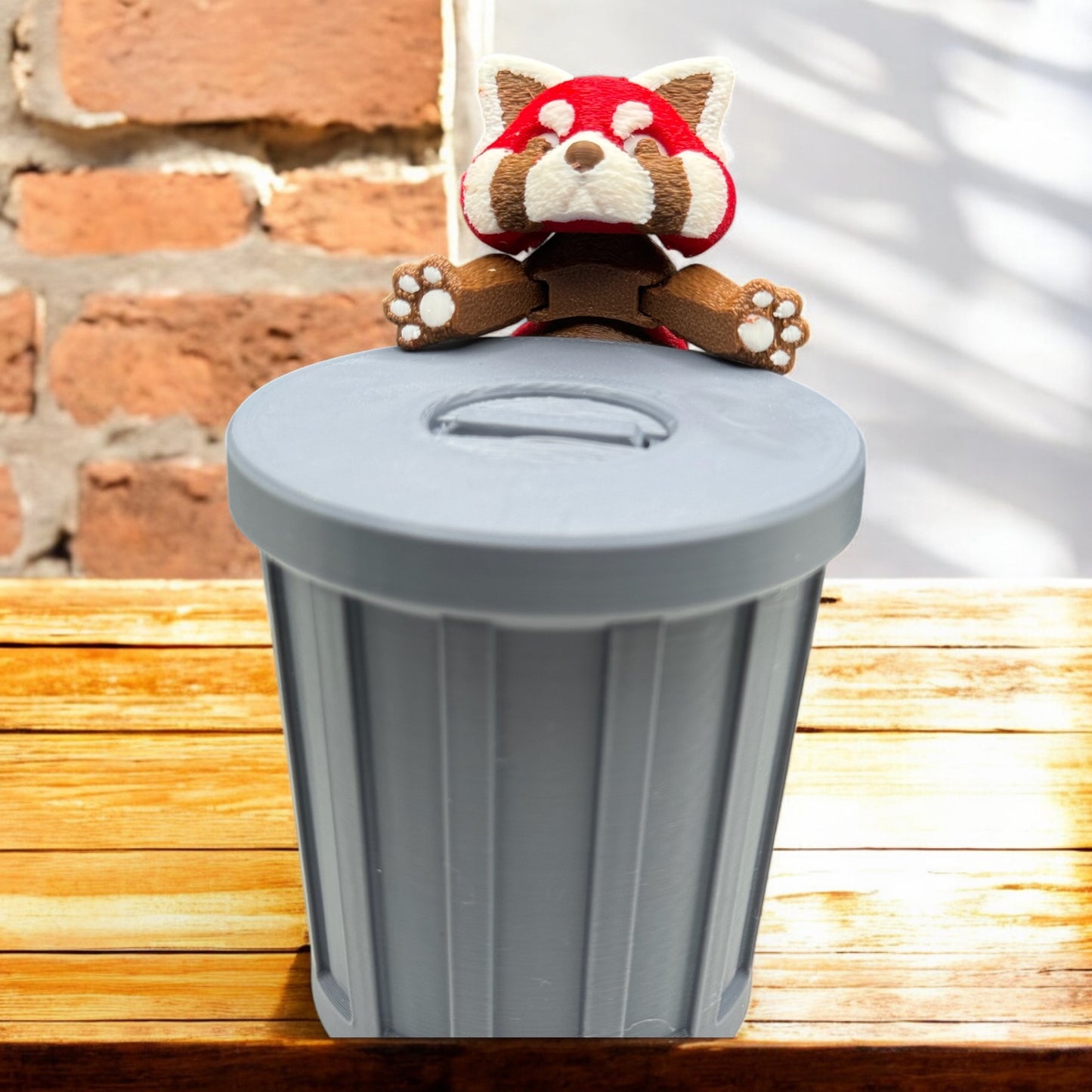 Red Panda Trash Animals Fidget Toy - Also Includes Trash, Can, and Lid