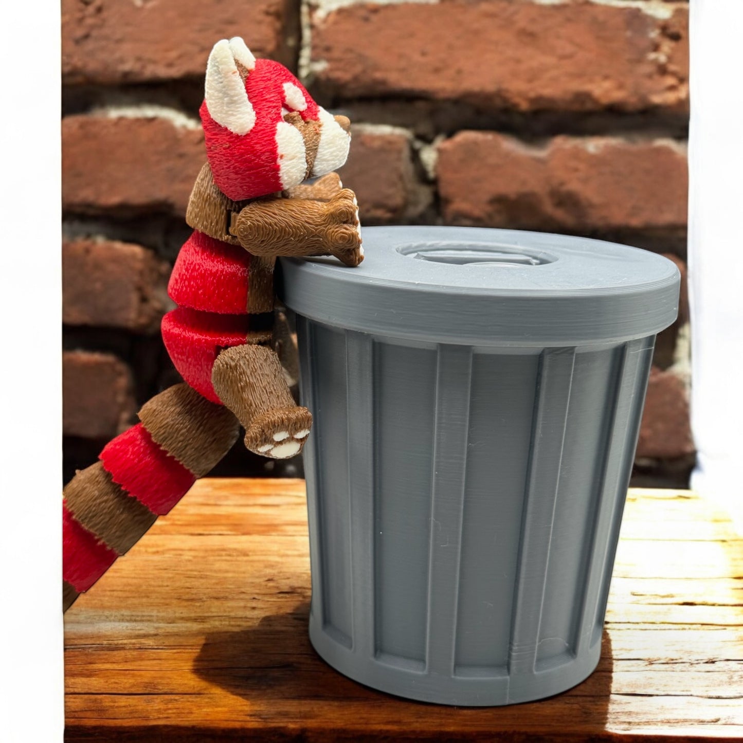 Red Panda Trash Animals Fidget Toy - Also Includes Trash, Can, and Lid