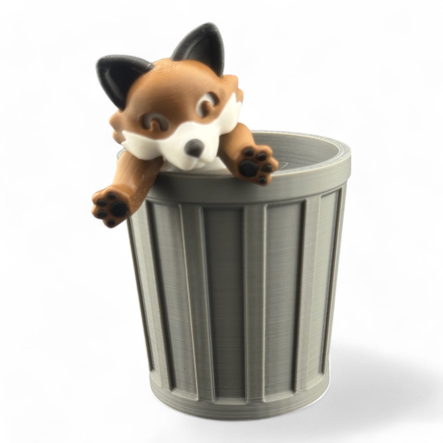 Fox Trash Animals Fidget Toy - Also Includes Trash, Can, and Lid