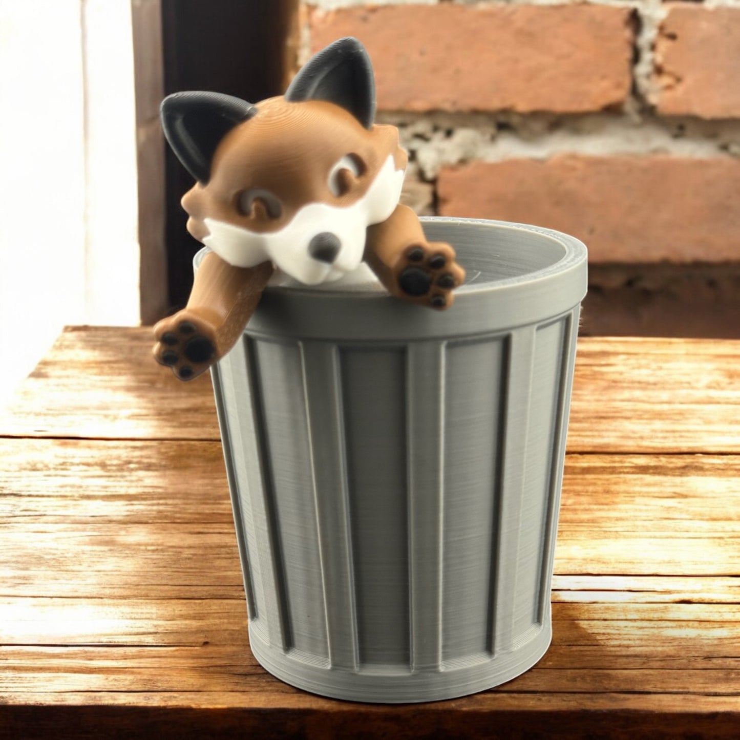 Fox Trash Animals Fidget Toy - Also Includes Trash, Can, and Lid