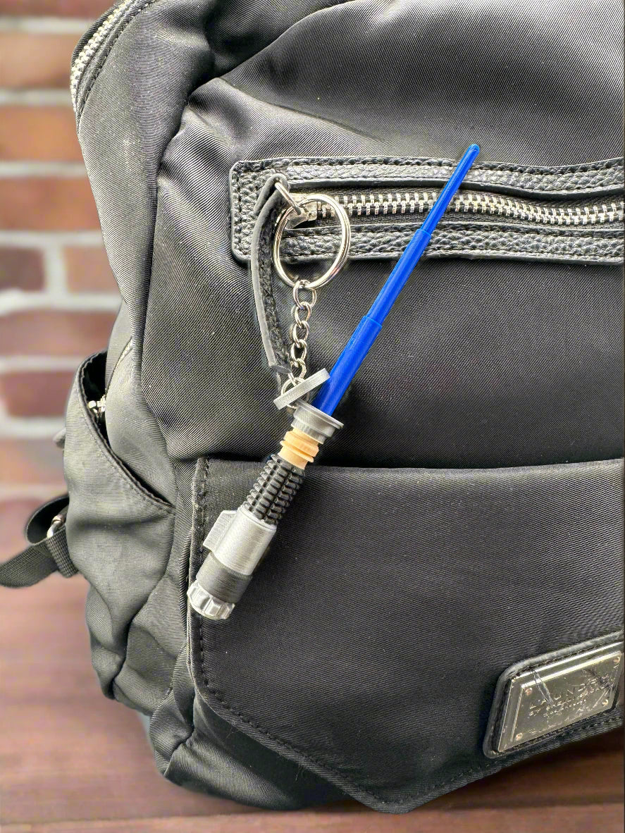 Fidget Mini Collapsible Lightsaber Keychain for Star Wars Fans (Obi-Wan Style)