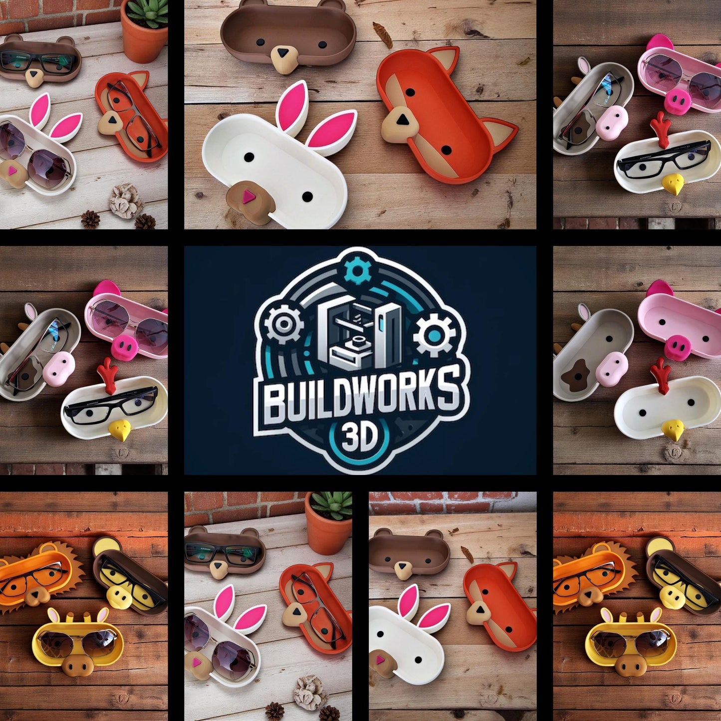 Cow Eyeglass Tray - Adorable Animal Friend Eyeglass Tray - Cute 3D Printed Holder for Glasses - Fun Kids’ Nightstand Organizer