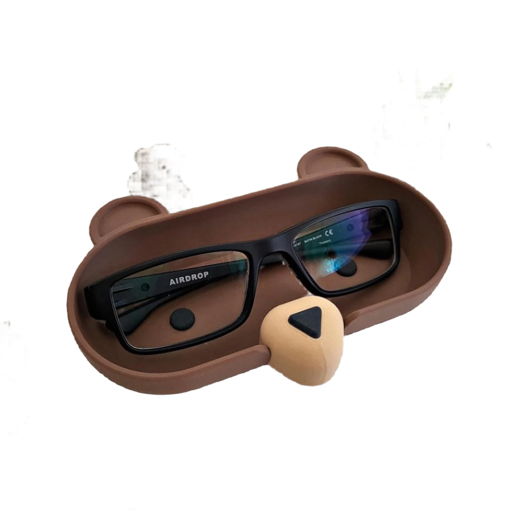 Bear Eyeglass Tray - Adorable Animal Friend Eyeglass Tray - Cute 3D Printed Holder for Glasses - Fun Kids’ Nightstand Organizer