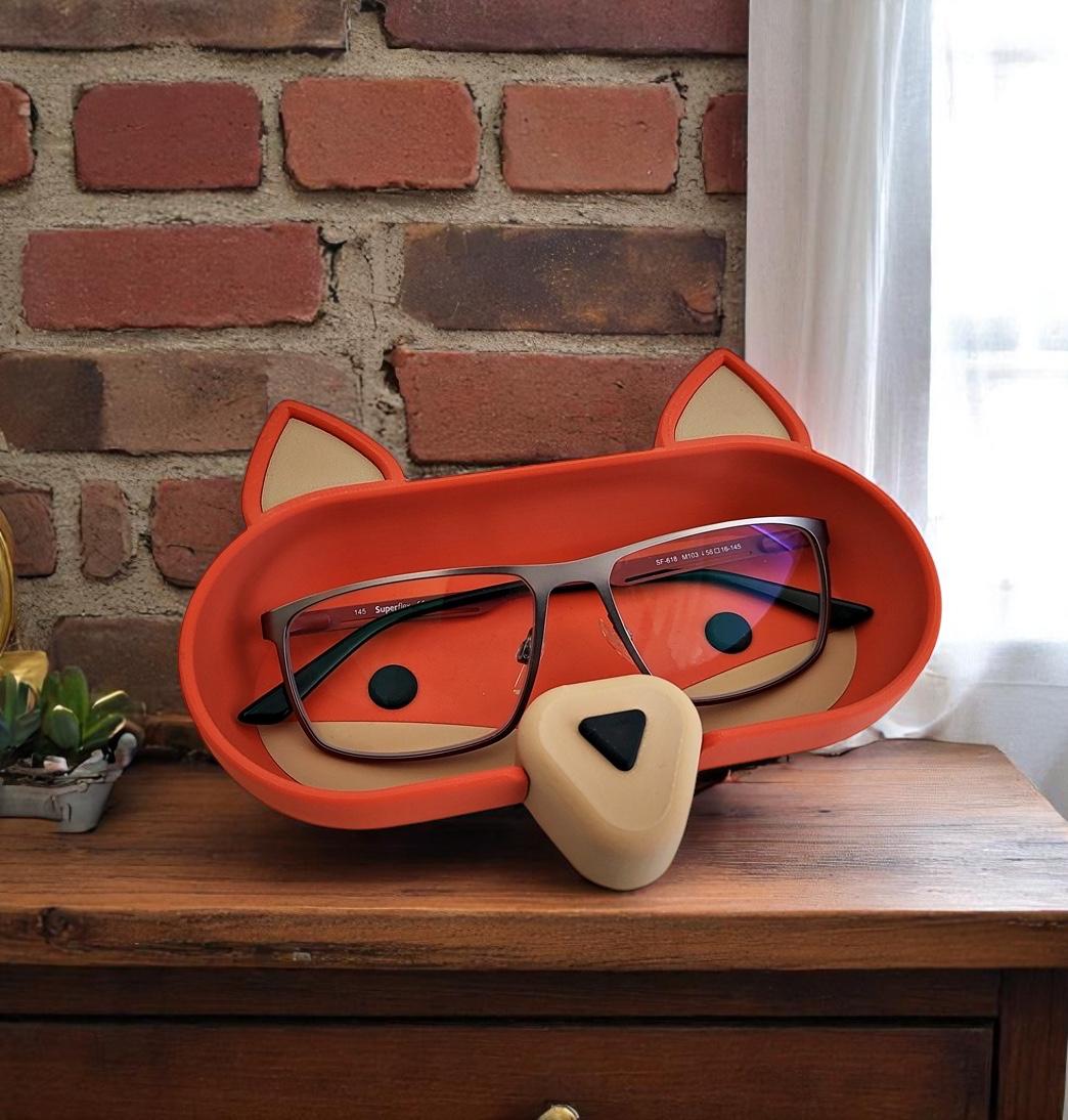 Fox Eyeglass Tray - Adorable Animal Friend Eyeglass Tray - Cute 3D Printed Holder for Glasses - Fun Kids’ Nightstand Organizer