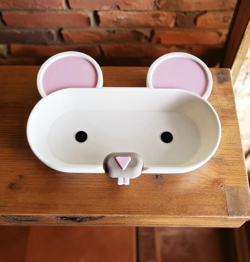 Mouse Eyeglass Tray - Adorable Animal Friend Eyeglass Tray - Cute 3D Printed Holder for Glasses - Fun Kids’ Nightstand Organizer