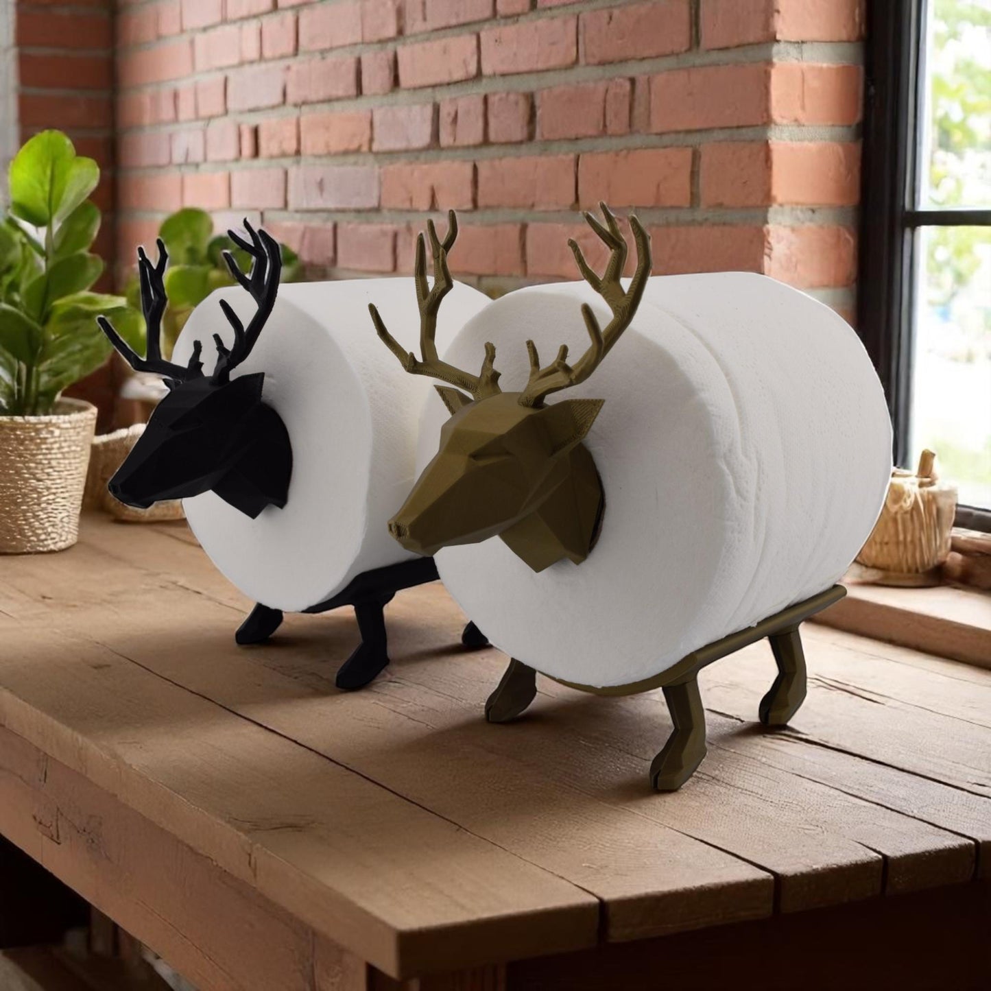 Majestic Stag Deer Toilet Paper Holder – Rustic Woodland Bathroom Decor, Functional & Fun