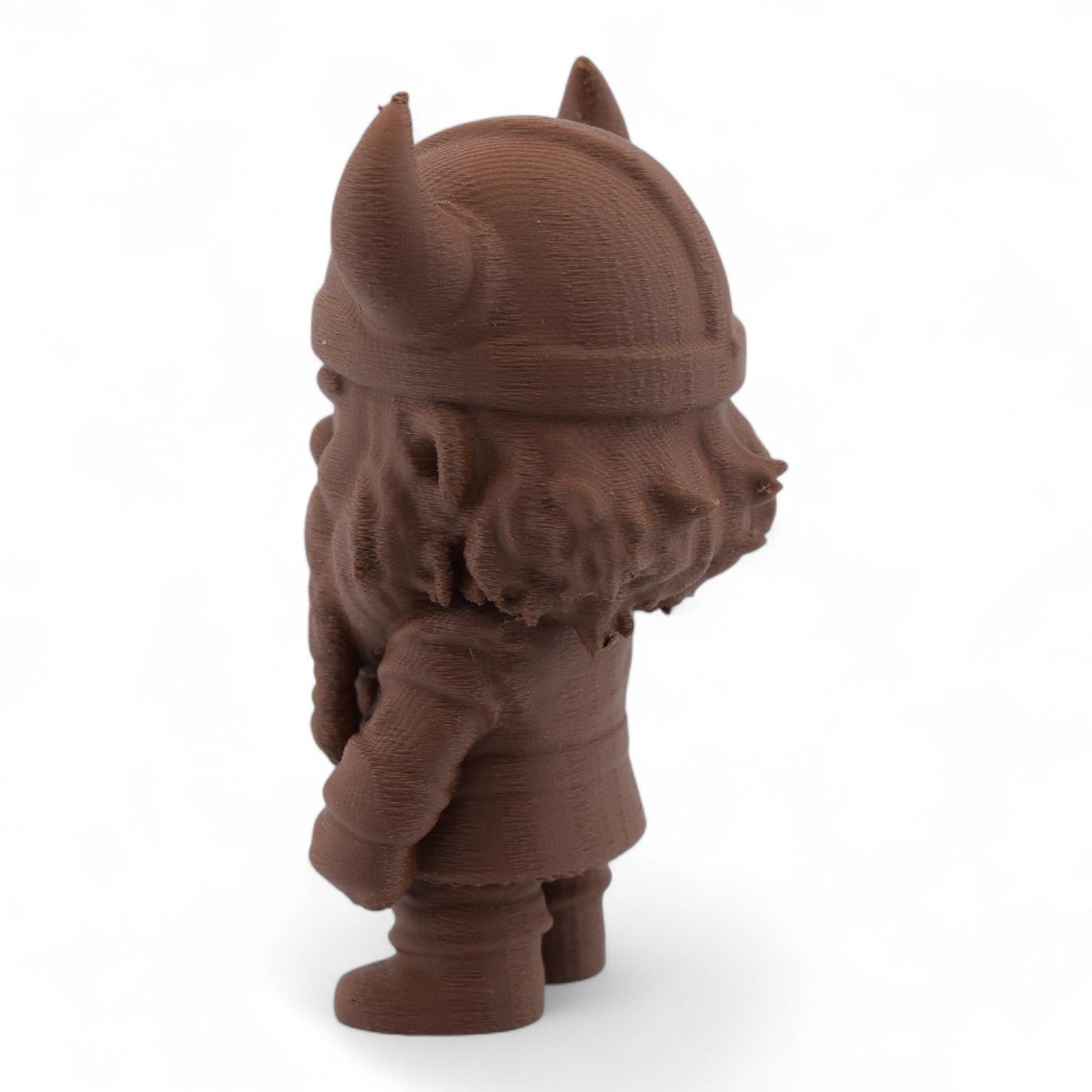 Chibi Viking Figurine – Bjorn the Brave | 3D Printed Nordic Warrior | Wood Filament Option | Viking Shelf Decor