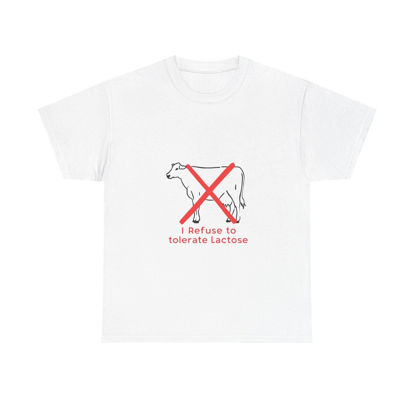 Lactose Intolerance Tee - Funny Unisex Heavy Cotton Shirt for Lactose-Free Lovers, Dairy-Free Humor, Gift for Cow Lovers, Vegan Tee