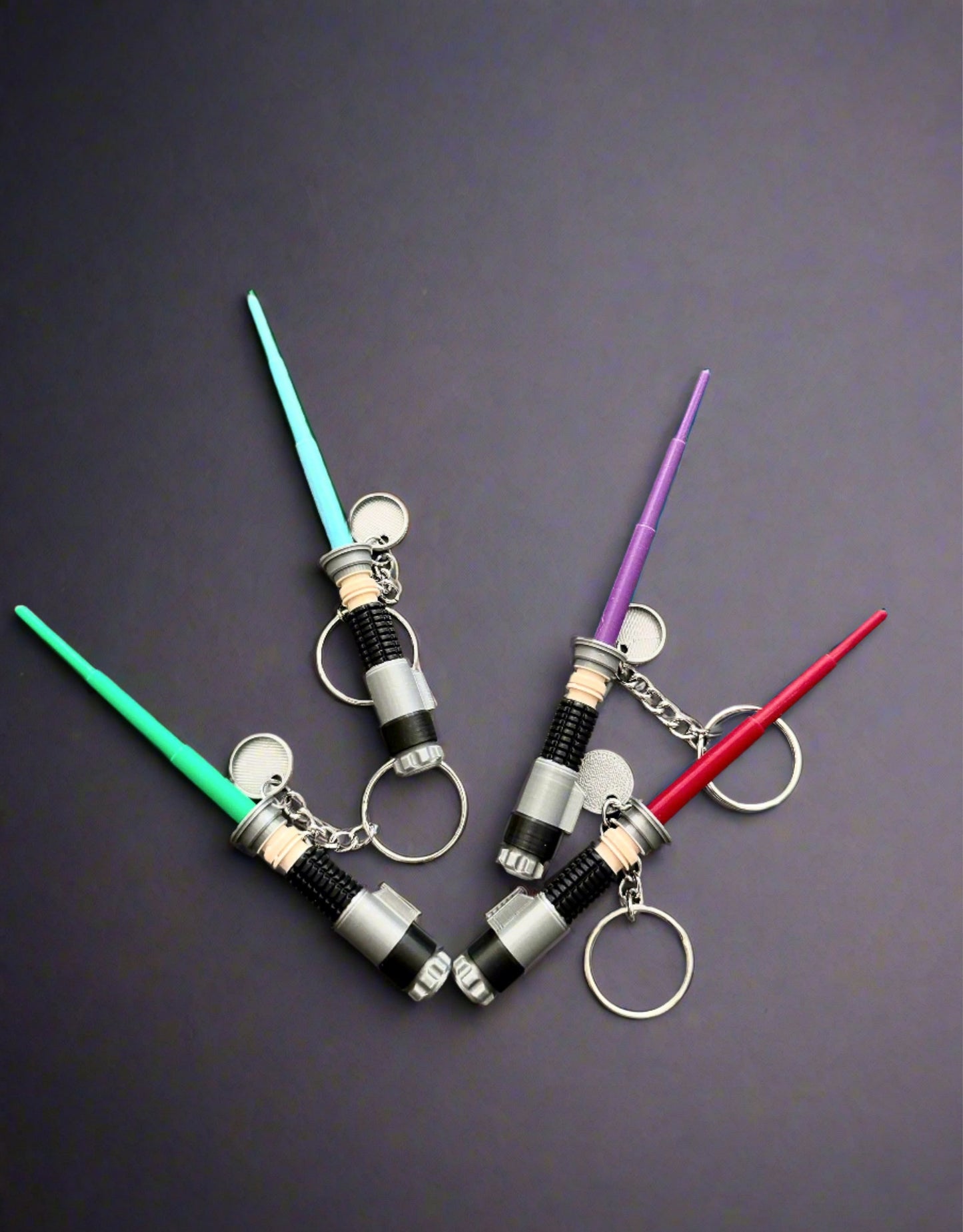 Compact Colorful Fidget Lightsaber Keychain for Star Wars Fans (Obi-Wan Style)