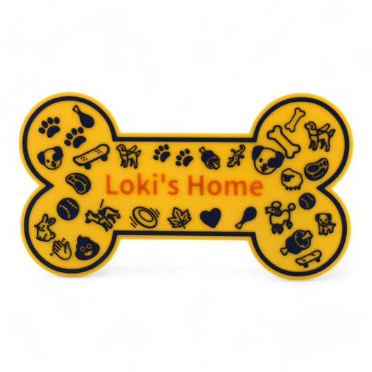Custom Dog House/Crate Name Plate – Personalized Bone-Shaped Sign | 3D Printed Pet Name Tag | Outdoor or Indoor Use