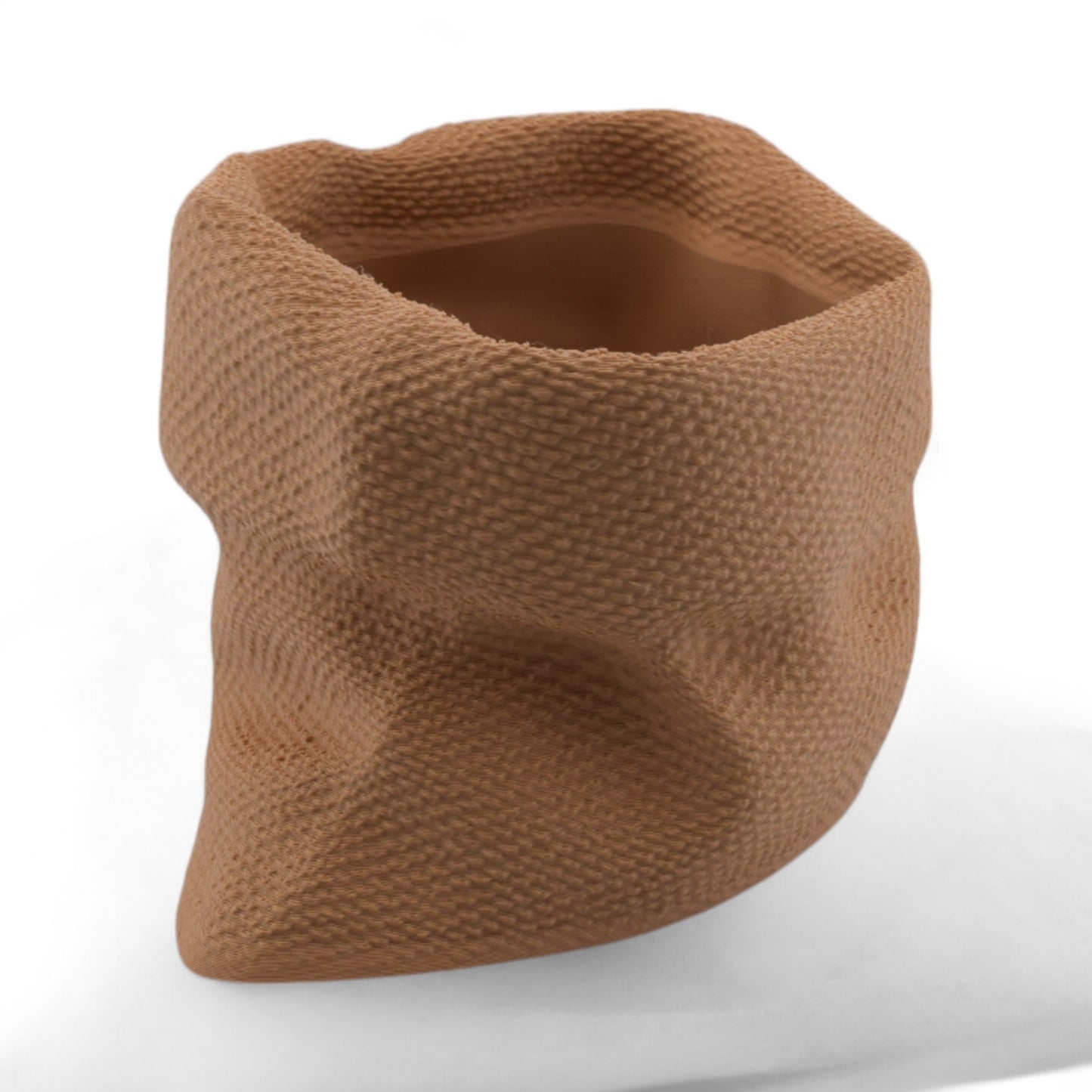 Rustic Charm Burlap Sack Planter – 3D Printed Indoor Pot for Succulents & Houseplants - BOHO Decor - Cottage Core