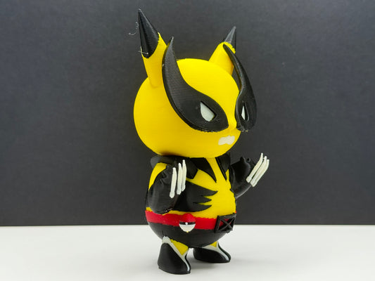 (Updated!) Pikachu x Wolverine Chibi Mashup 3D Printed Figurine - Cute and Fierce Original Collectible