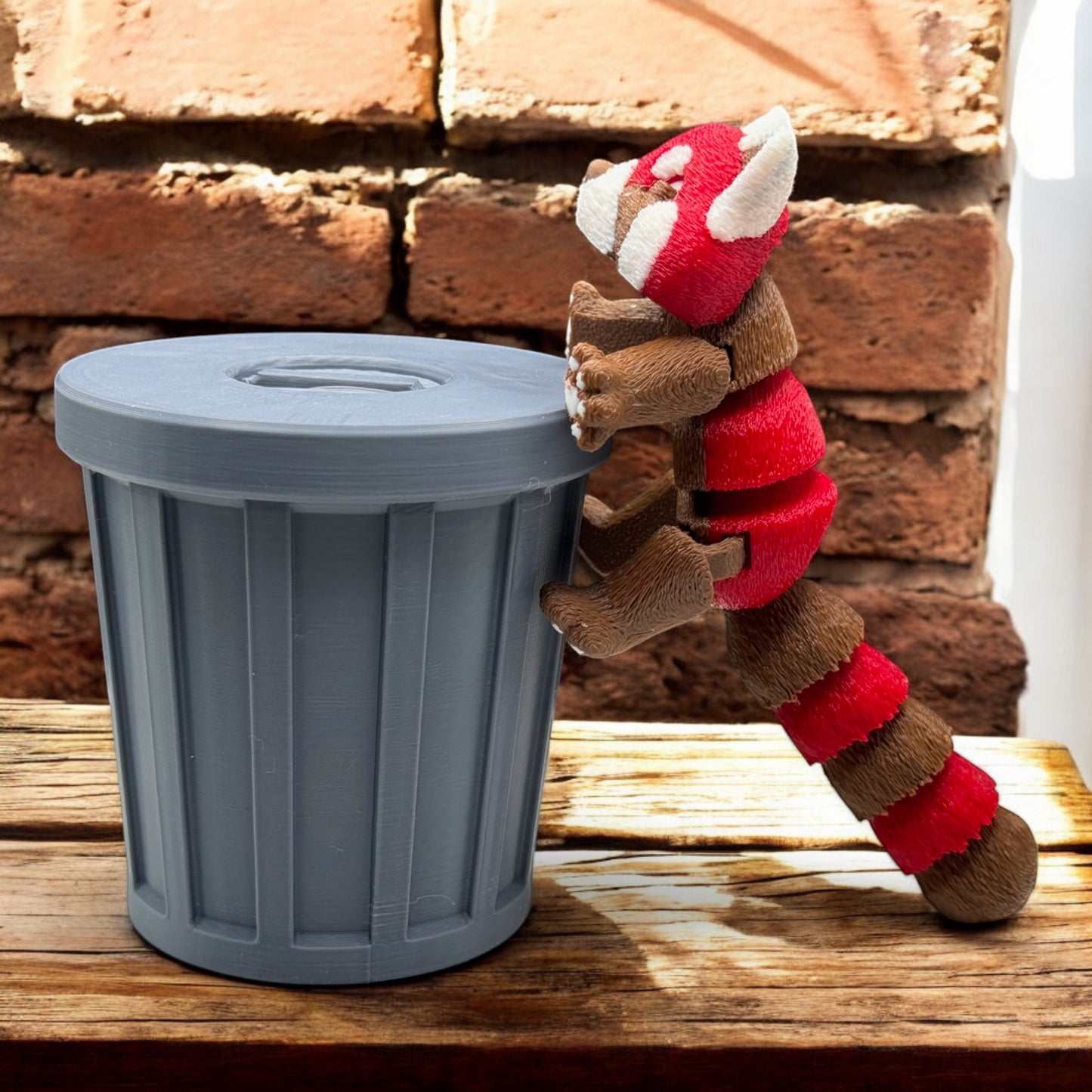 Red Panda Trash Animals Fidget Toy - Also Includes Trash, Can, and Lid