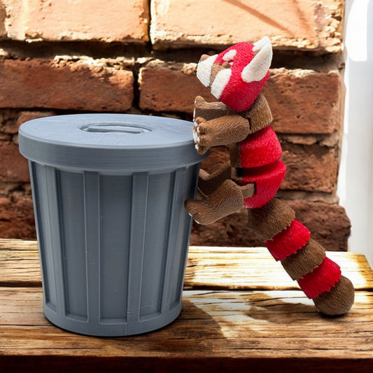 Red Panda Trash Animals Fidget Toy - Also Includes Trash, Can, and Lid
