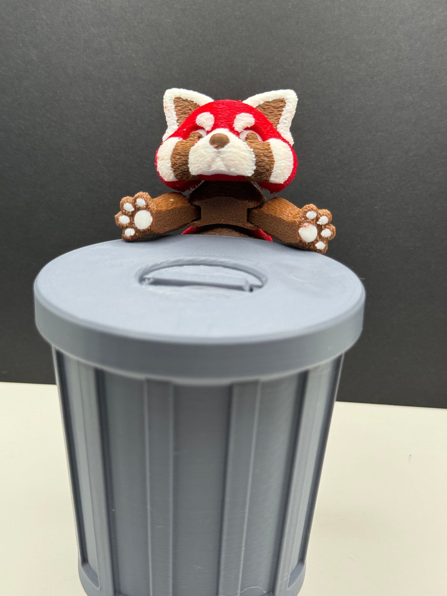 Red Panda Trash Animals Fidget Toy - Also Includes Trash, Can, and Lid