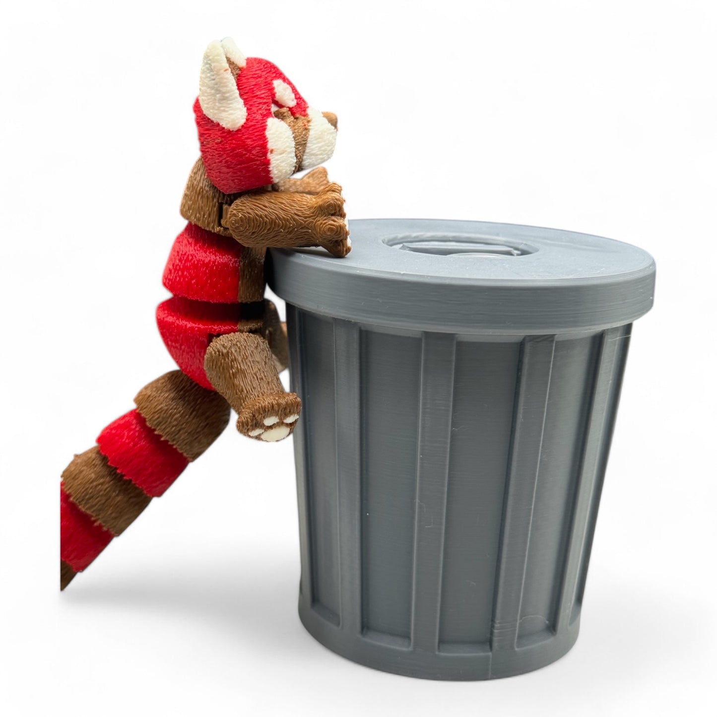 Red Panda Trash Animals Fidget Toy - Also Includes Trash, Can, and Lid