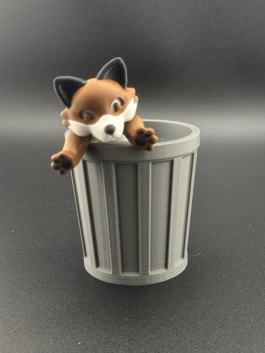 Fox Trash Animals Fidget Toy - Also Includes Trash, Can, and Lid