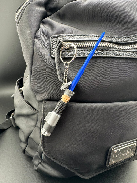 Compact Colorful Fidget Lightsaber Keychain for Star Wars Fans (Obi-Wan Style)