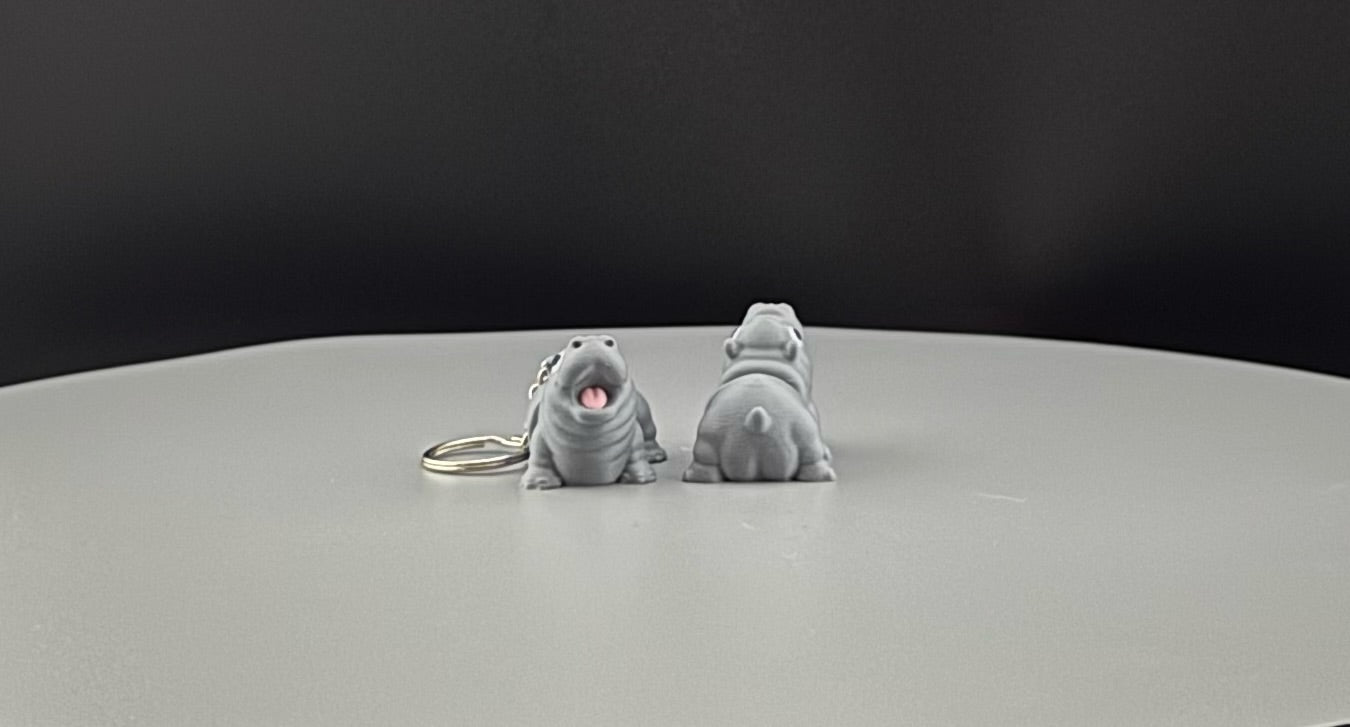 Baby Moo Deng Pygmy Hippo - 3D Printed Baby Hippo Fidget Toy