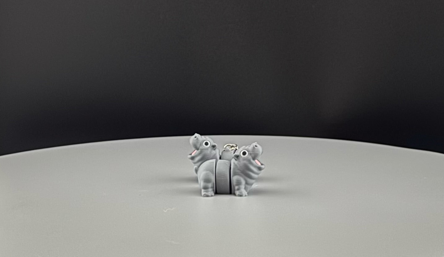 Baby Moo Deng Pygmy Hippo - 3D Printed Baby Hippo Fidget Toy