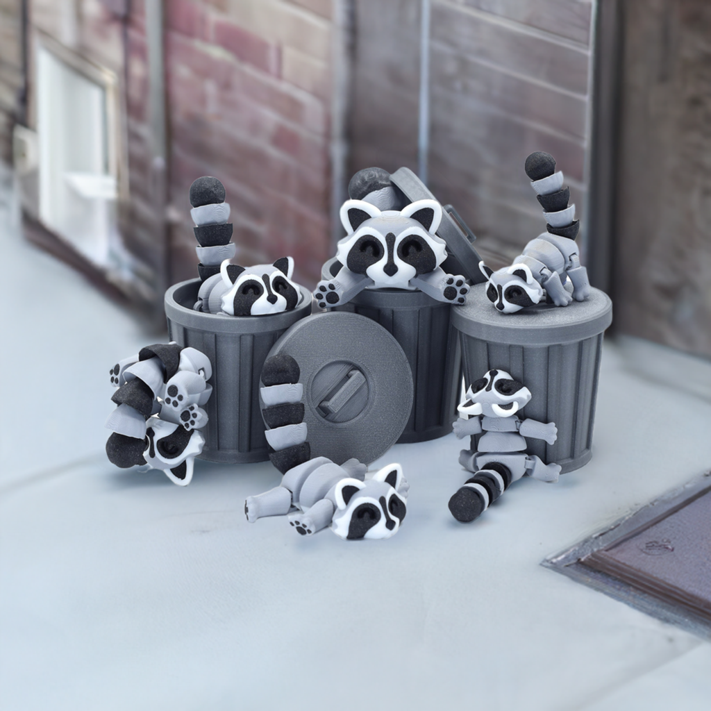 Raccoon Trash Animals Fidget Toy - Also Includes Trash, Can, and Lid