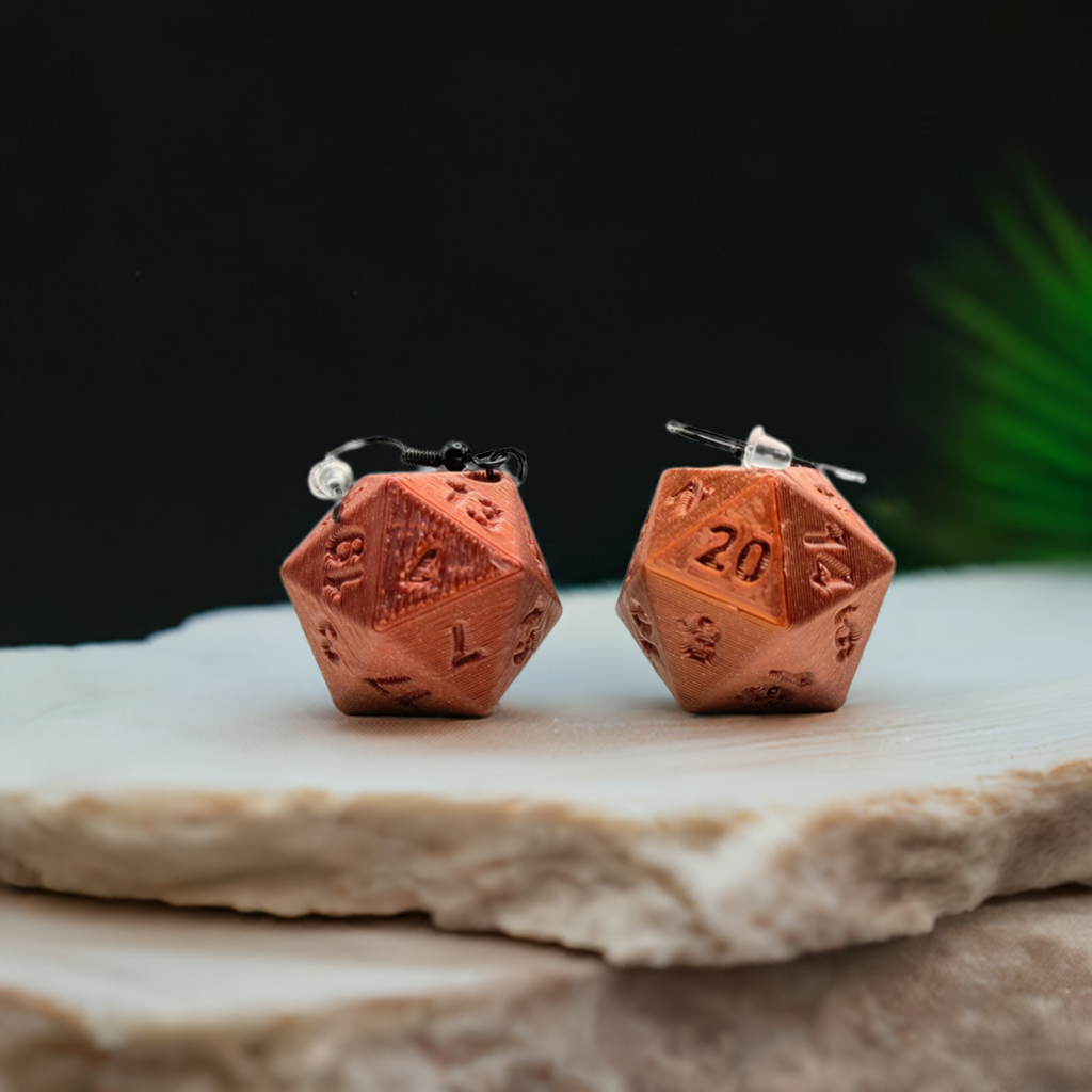 Vibrant D20 Dice Earrings for RPG and Cosplay Lovers