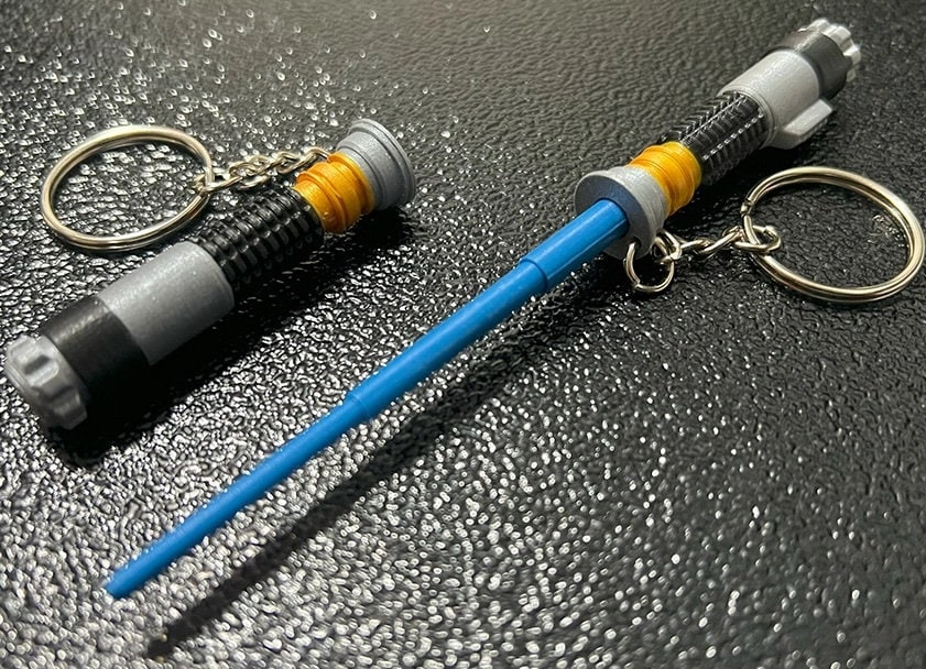 100 Handmade Mini Lightsaber Keychains in Various Colors for Weddings, Showers, and Parties