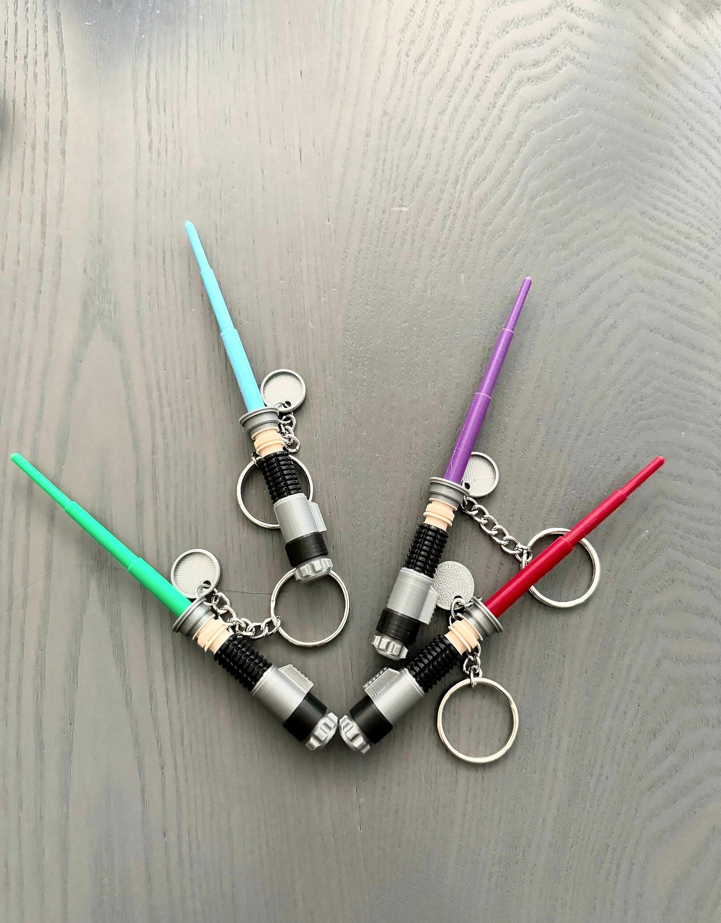 Compact Colorful Fidget Lightsaber Keychain for Star Wars Fans (Obi-Wan Style)