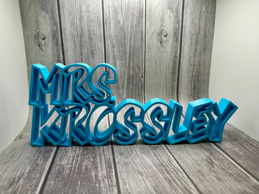 Custom Personalized Teacher Name Plate