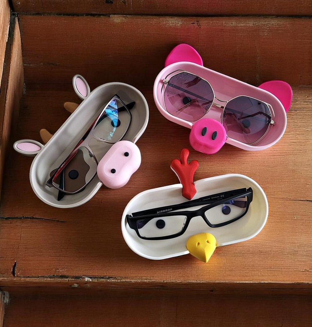 Cow Eyeglass Tray - Adorable Animal Friend Eyeglass Tray - Cute 3D Printed Holder for Glasses - Fun Kids’ Nightstand Organizer
