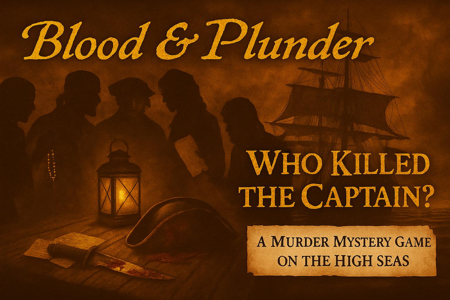 Blood & Plunder Printable Pirate Murder Mystery Game – 15 Players, DIY Game Night Kit, Party Roleplay, Fun for Teens and Adults
