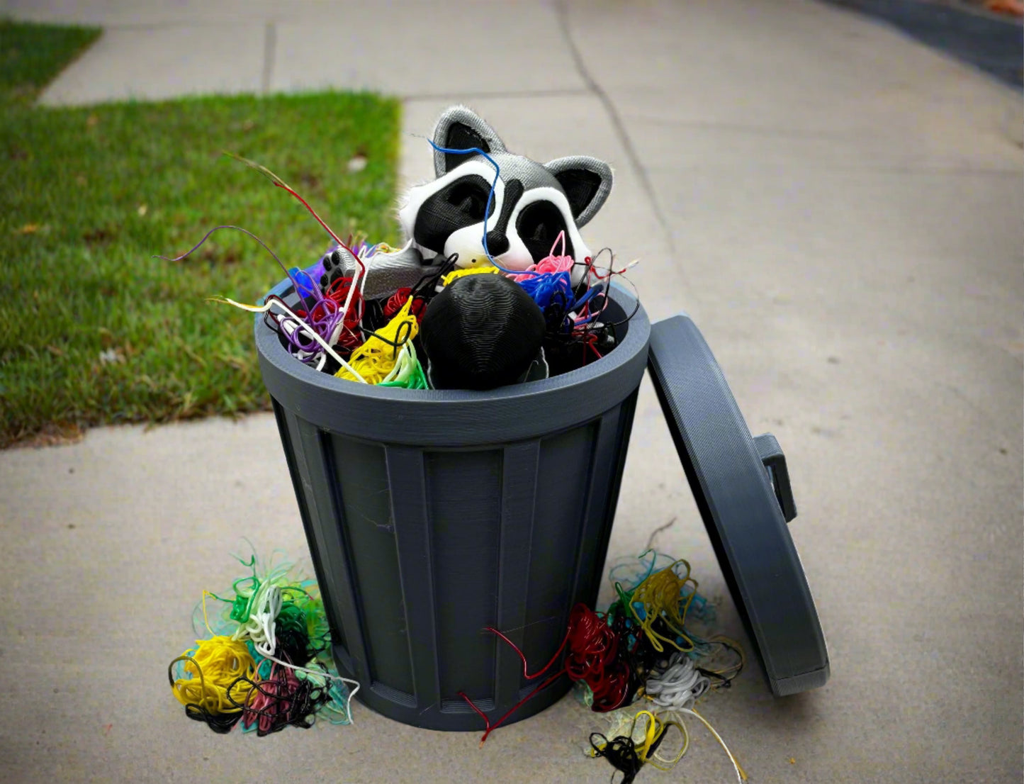 Raccoon Trash Animals Fidget Toy - Also Includes Trash, Can, and Lid