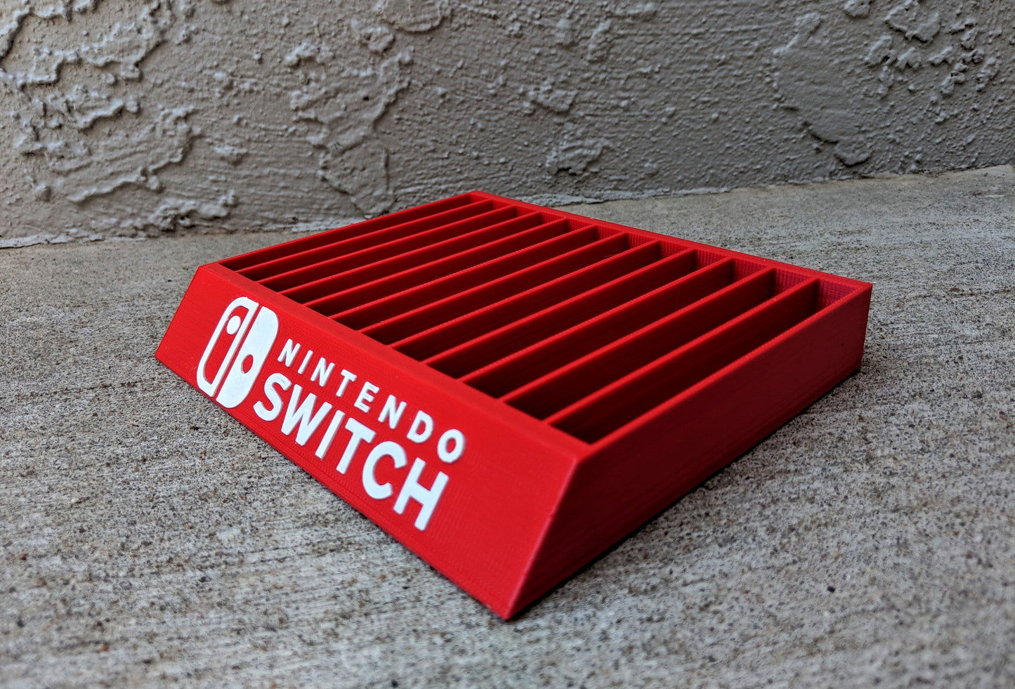 Nintendo Switch Game Case Organizer - Fits up to 12 Games - Raised Lettering - 3D Printed Switch Game Cartridge Case Holder