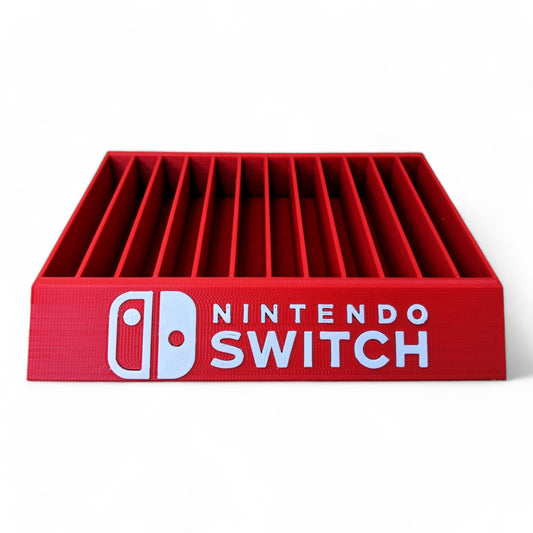 Made for Nintendo Switch Game Case Organizer - Fits up to 12 Games - Raised Lettering - 3D Printed Switch Game Cartridge Case Holder
